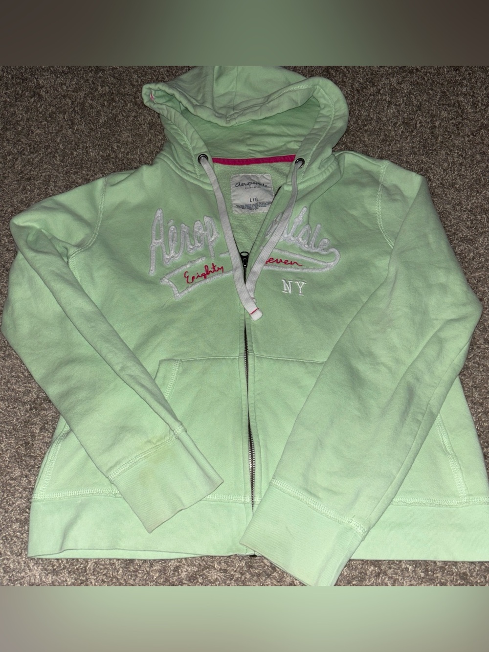 Aeropostale Mint Green Zip Hoodie